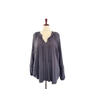 Torrid Charcoal Blouse with Lace Detail